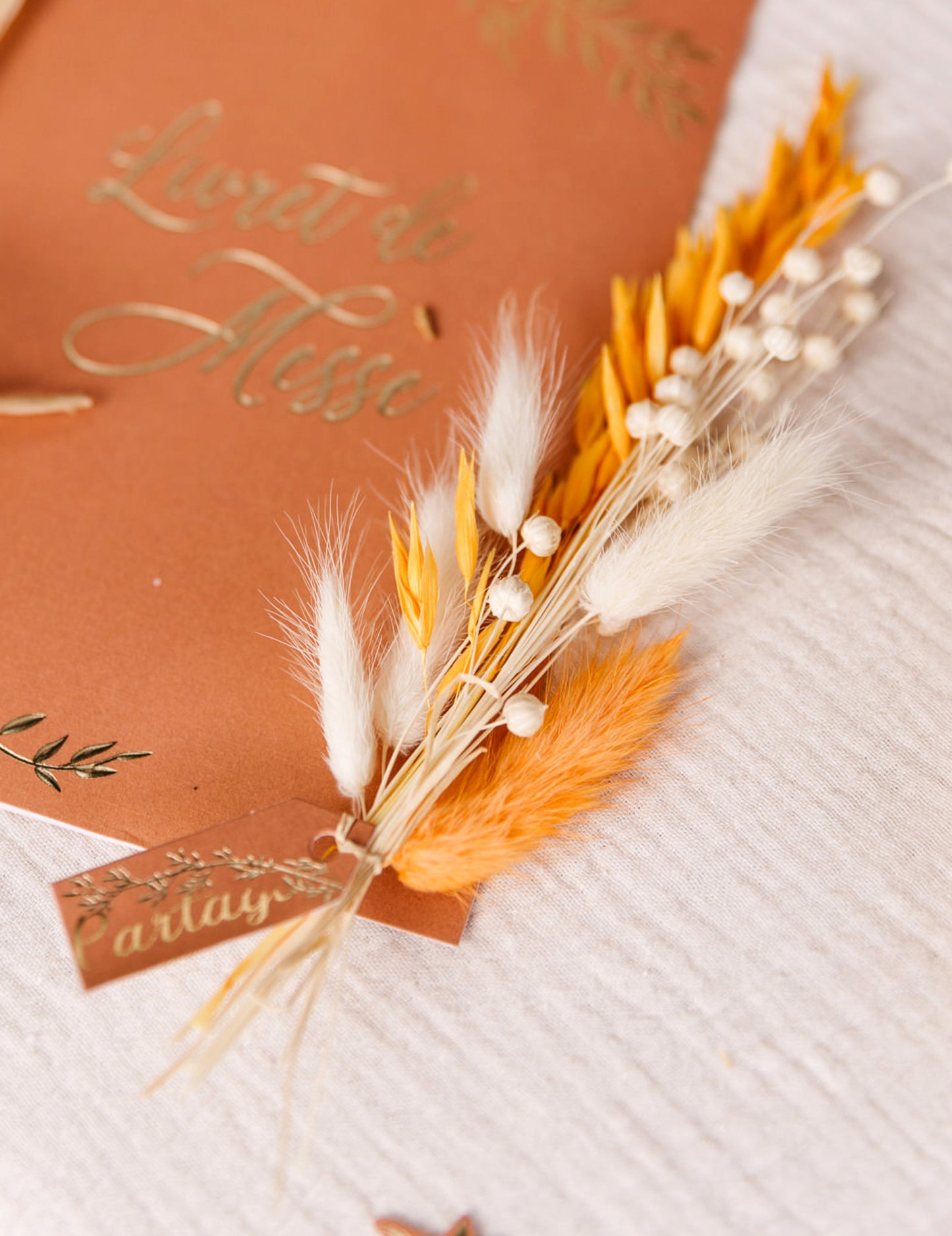 Naravni šopek posušenega lanenega semena 50g 70 cm boemski dekor