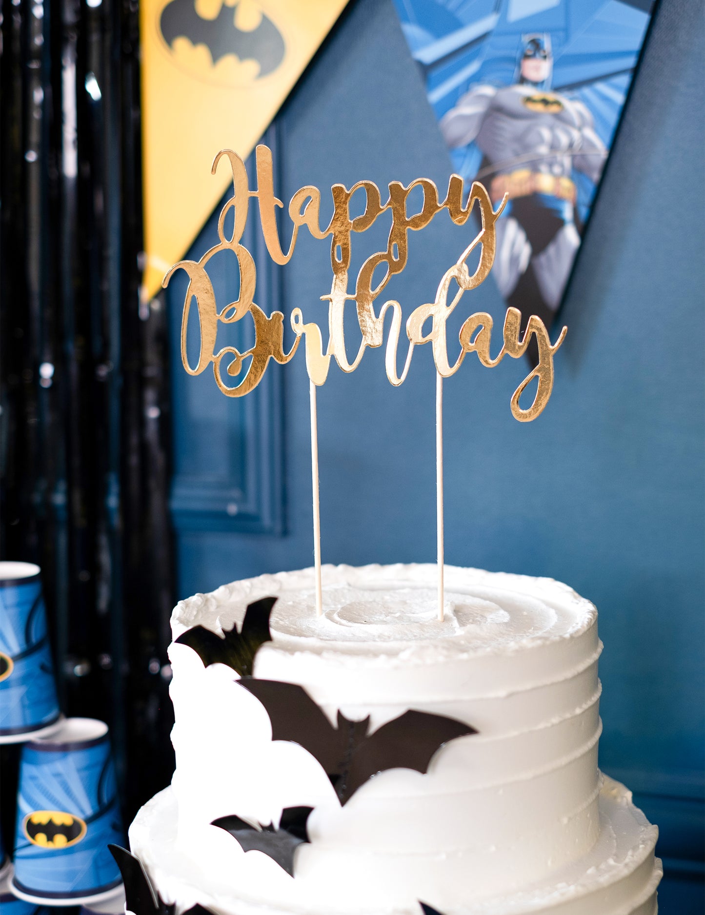 Torta Topper v veselem rojstnem dnevu Gold Metallic 22,5 cm