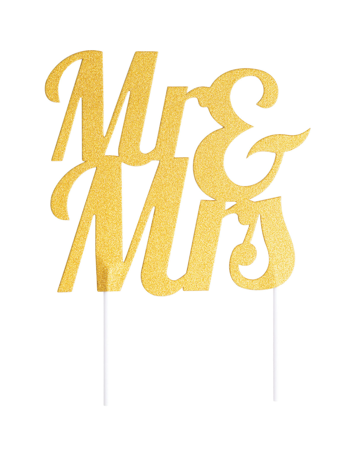 Cake topper mr in mrs za zlata bleščečo poroko