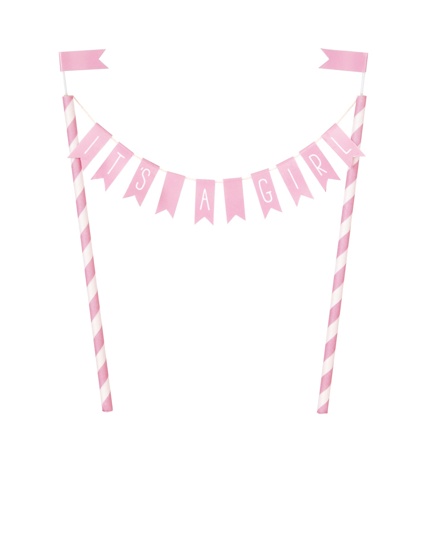 Okras za torto "It's a Girl" roza 25 cm x 22,5 cm otroška zabava