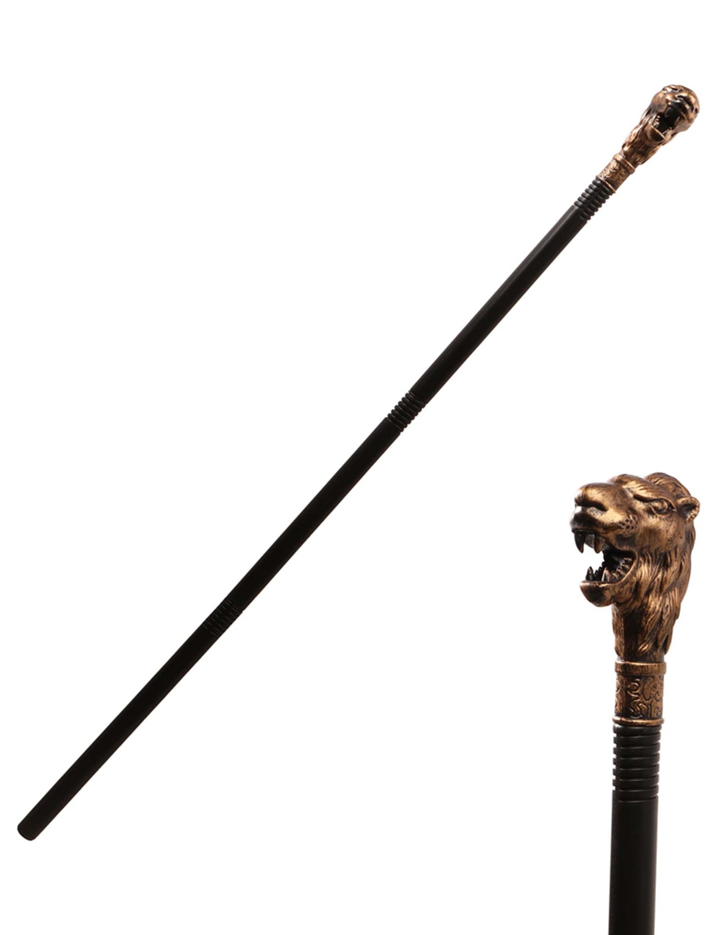 Canne lion pour adulte bronze en plastique