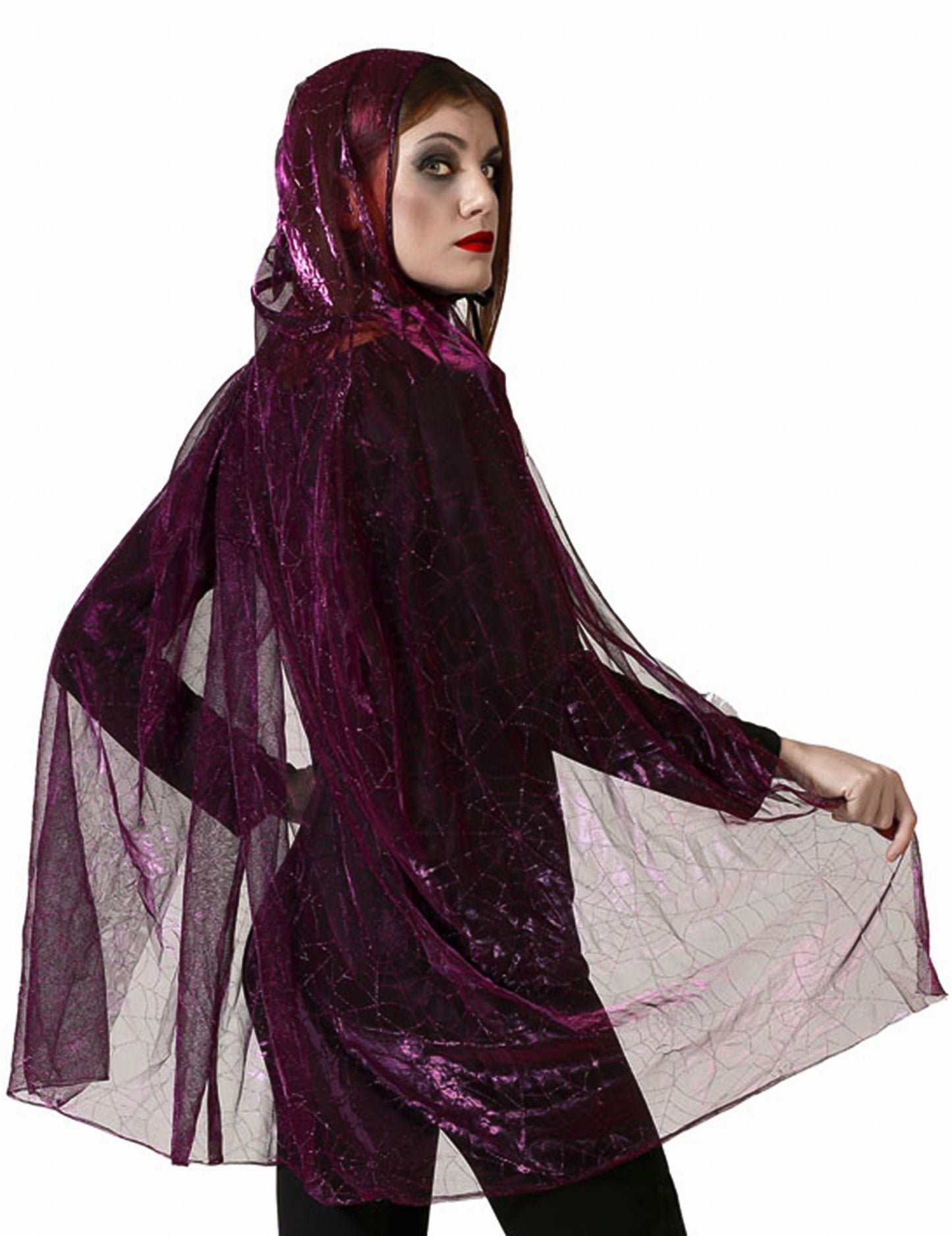 Cape s kapuco vijolično pajkovo odraslo osebo