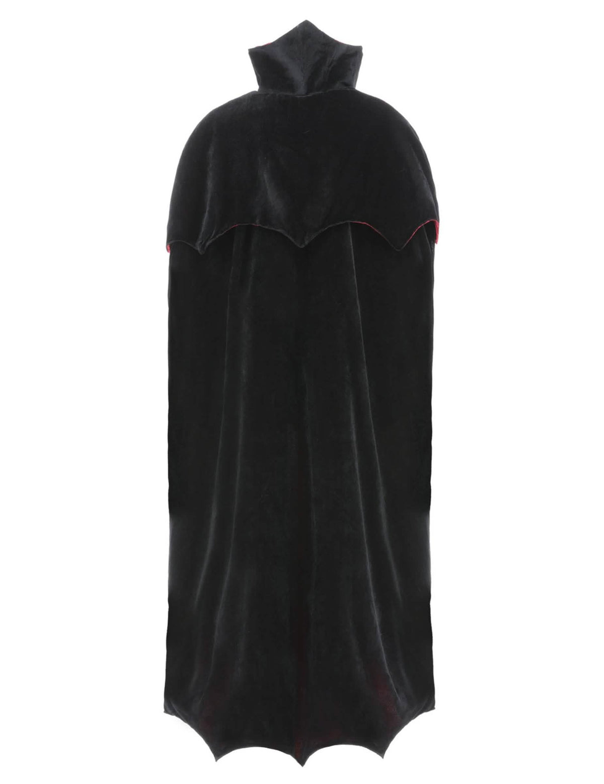 Pogled od zadaj na odrasli luksuzni žametni vampirski plašč