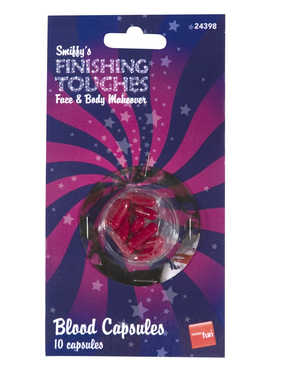 Rdeče kapsule umetne krvi za odrasle Halloween, paket 10