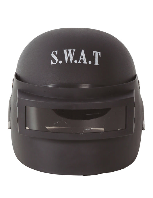 Détail du marquage S.W.A.T du casque anti émeutes SWAT