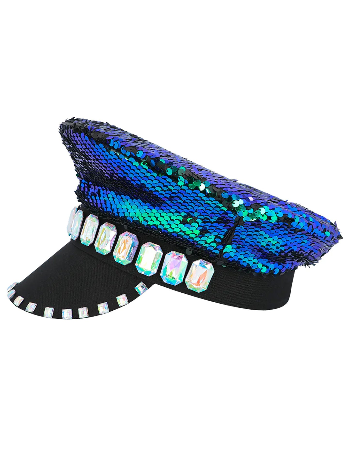 Modrikaste odrasle modre in zelene reverzibilne kape za sekvence