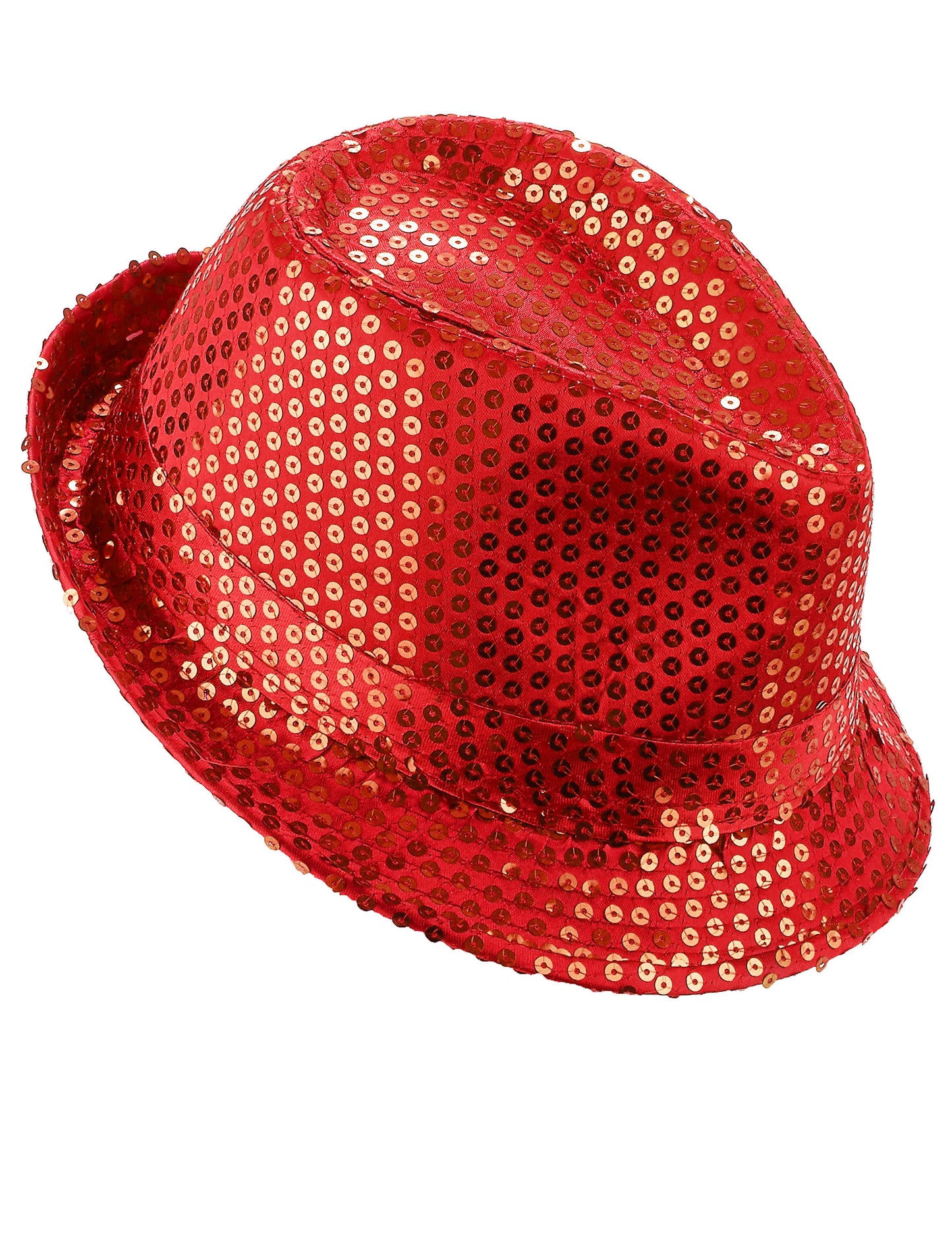Chapeau borsalino à sequins rouge adulte