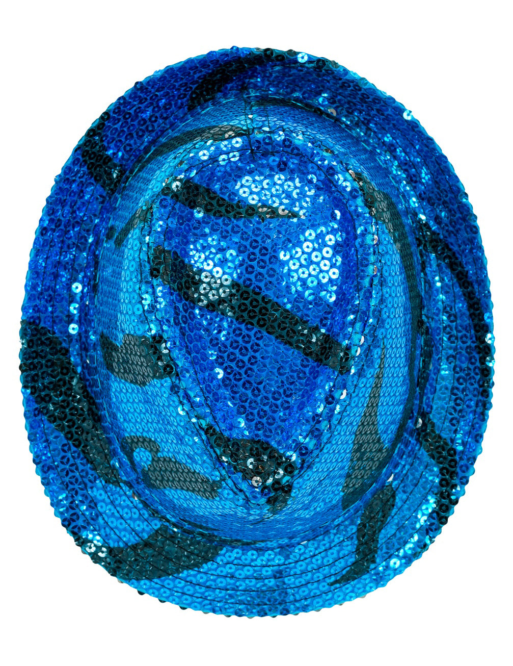 Chapeau borsalino à sequins vague bleue adulte