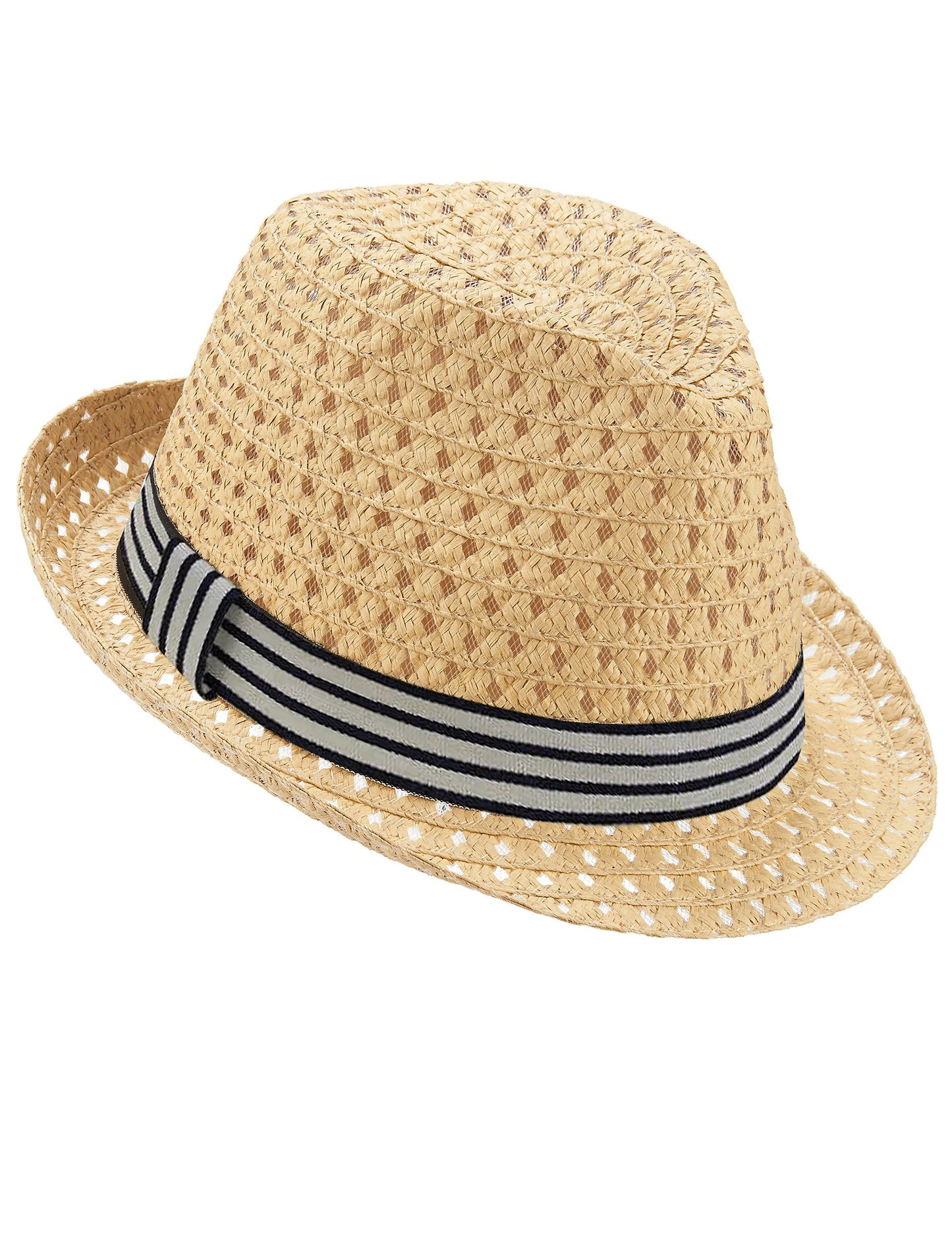 Openwork Borsalino klobuk z odraslim dvobarvnim pasom