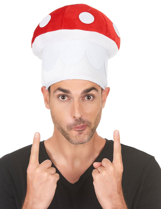 Vue de face du chapeau champignon pour adulte