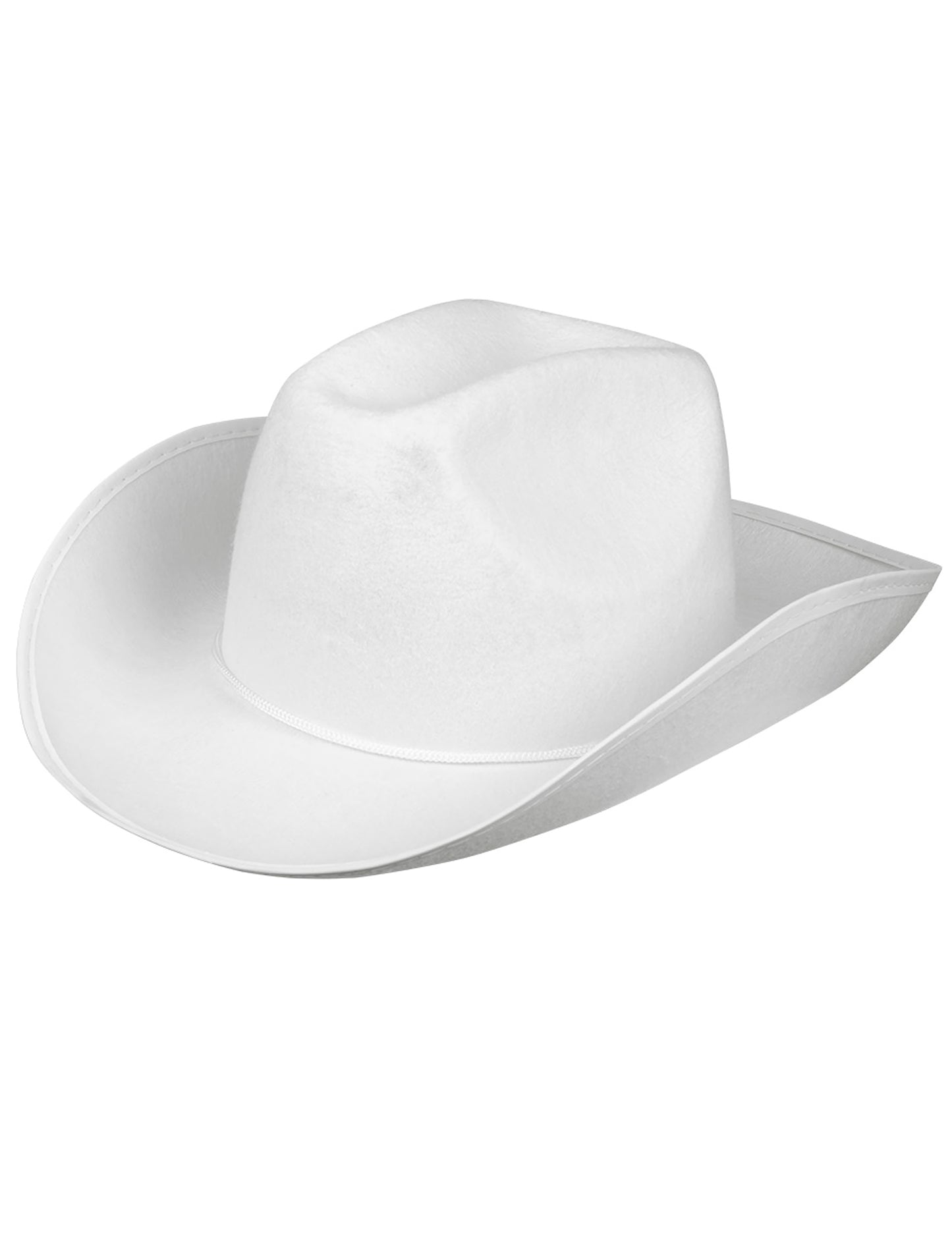 Chapeau cowboy blanc adulte avec cordelette