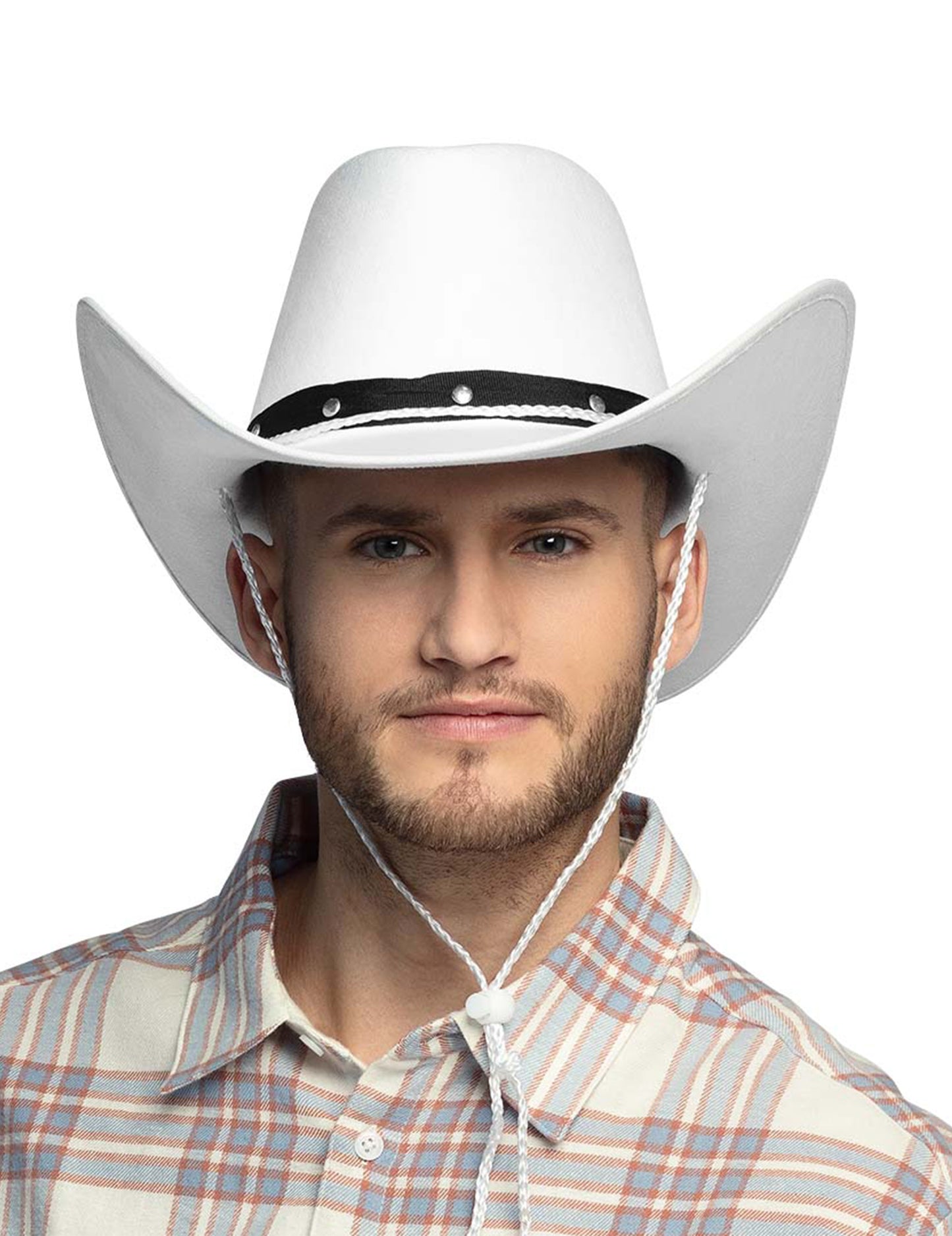 Beli in črni odrasli kavbojski klobuk