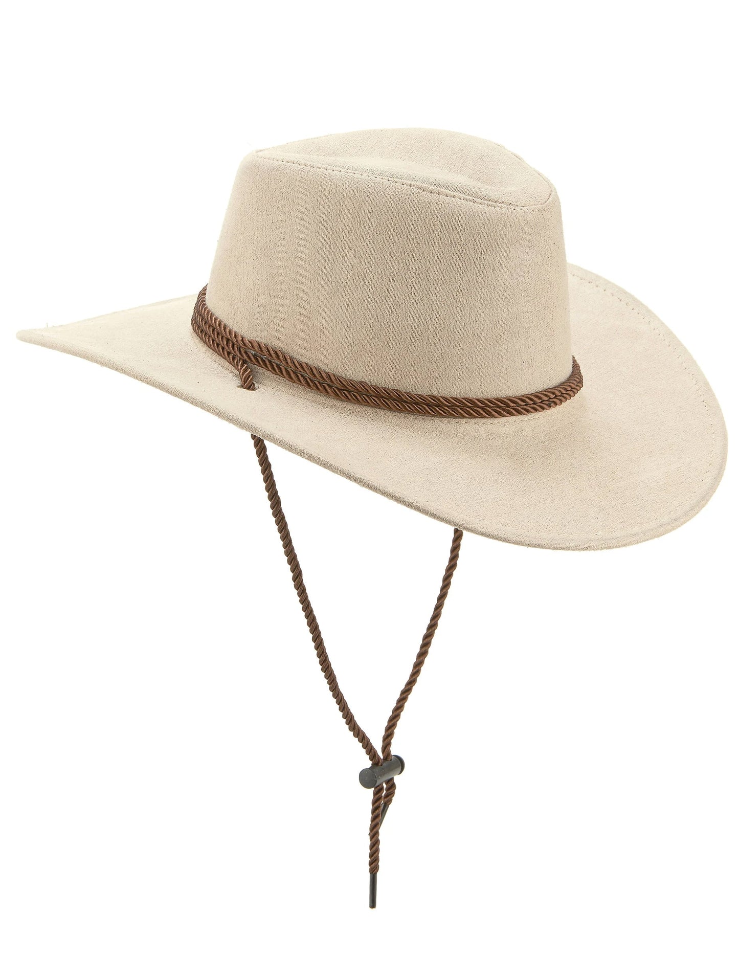 Chapeau cowboy luxe beige en suede adulte