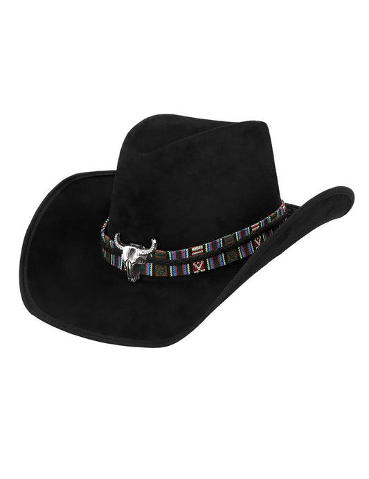 Vue de profil du chapeau de cowboy à tête de buffle