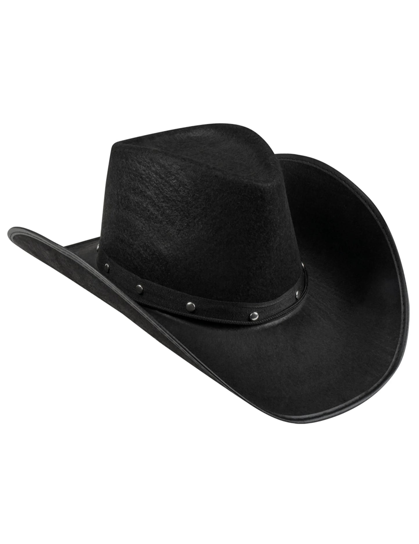 Vue de profil du chapeau de cowboy pour adulte noir