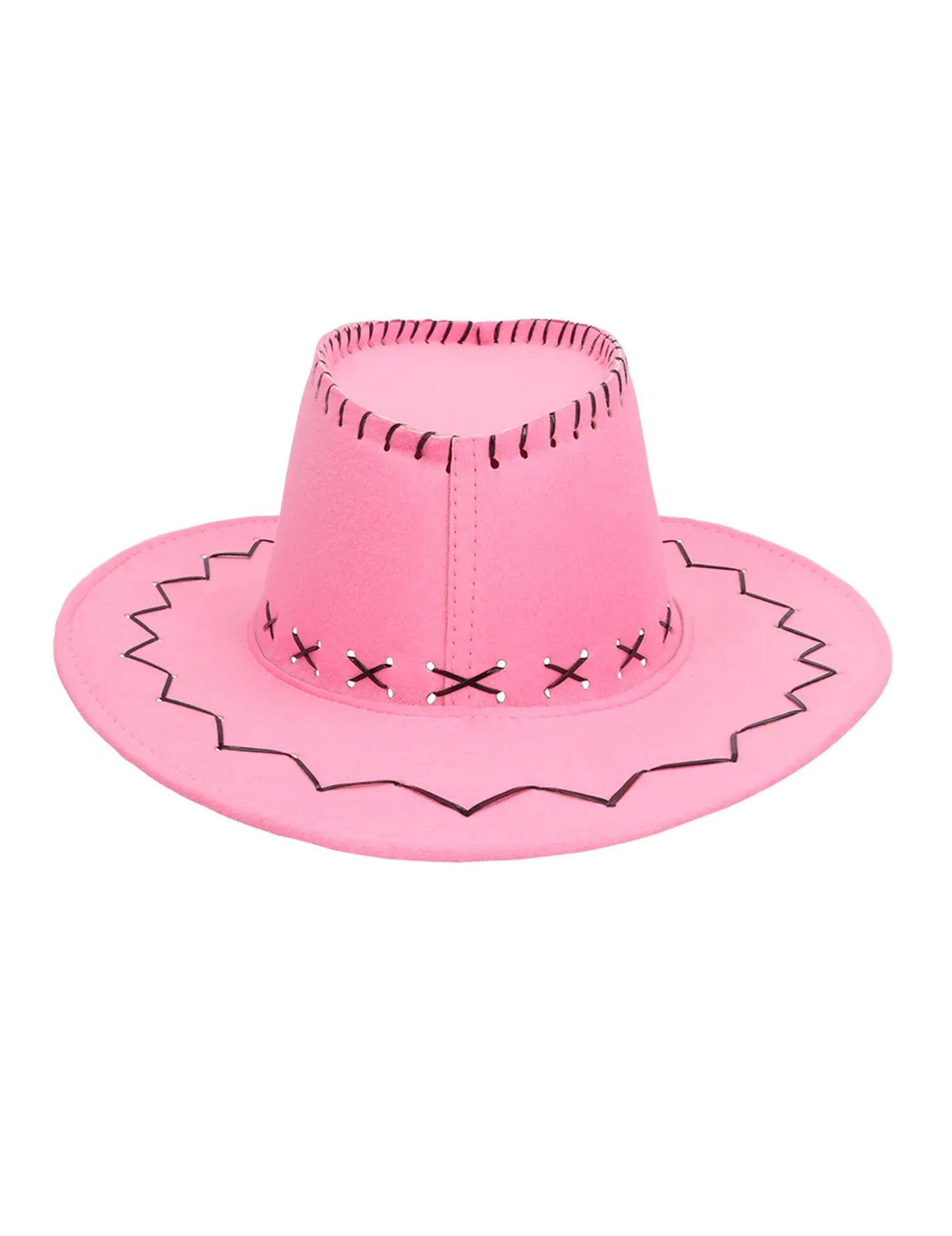 Vue de dos du chapeau cowboy pour adulte rose