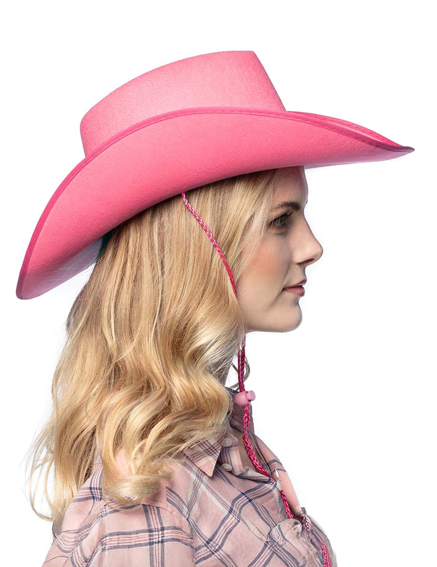 Chapeau cowboy rose et noir adulte
