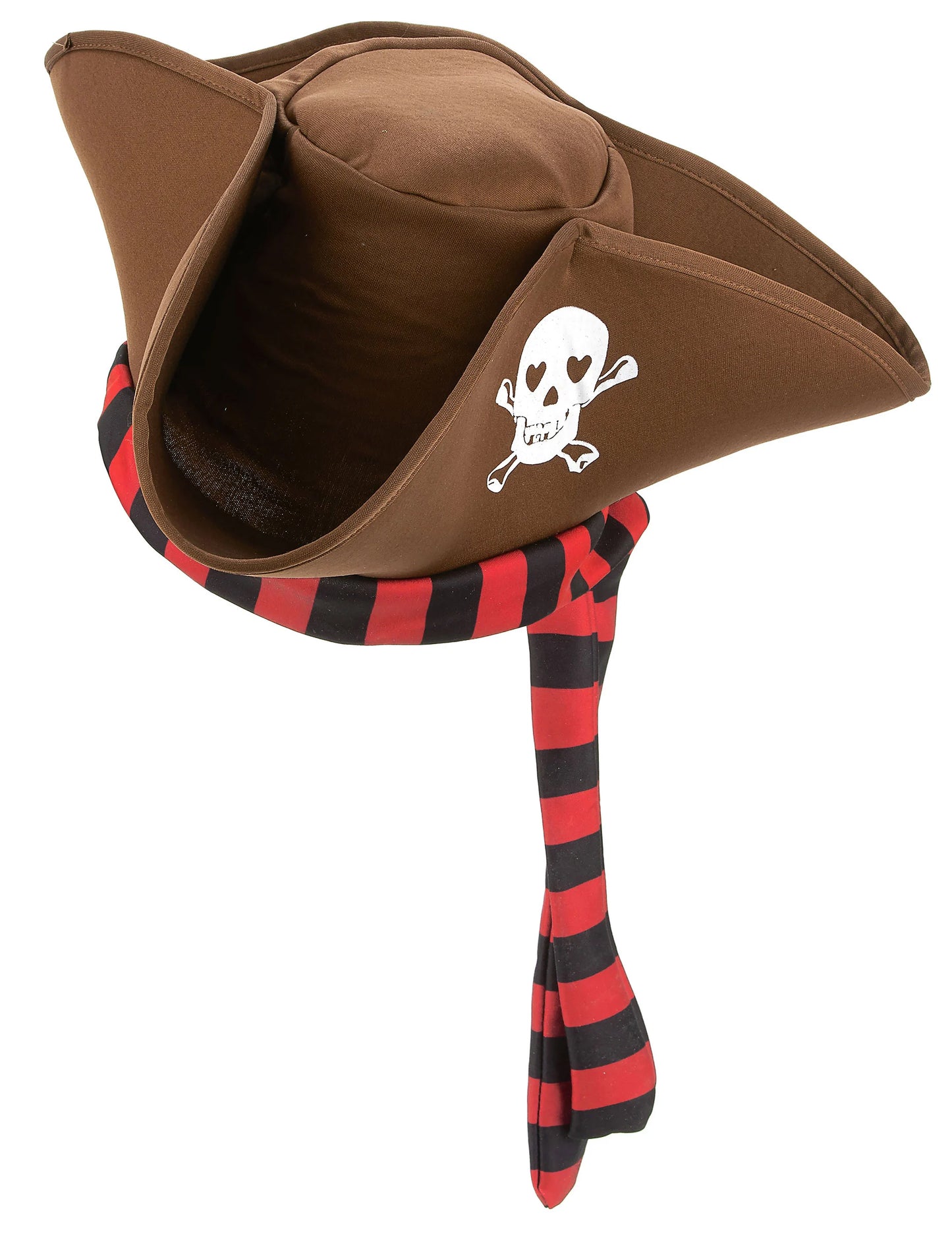 Vue de profil du chapeau de pirate pour adulte marron