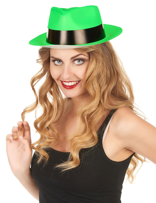 Vue de face du chapeau gangster pour adulte