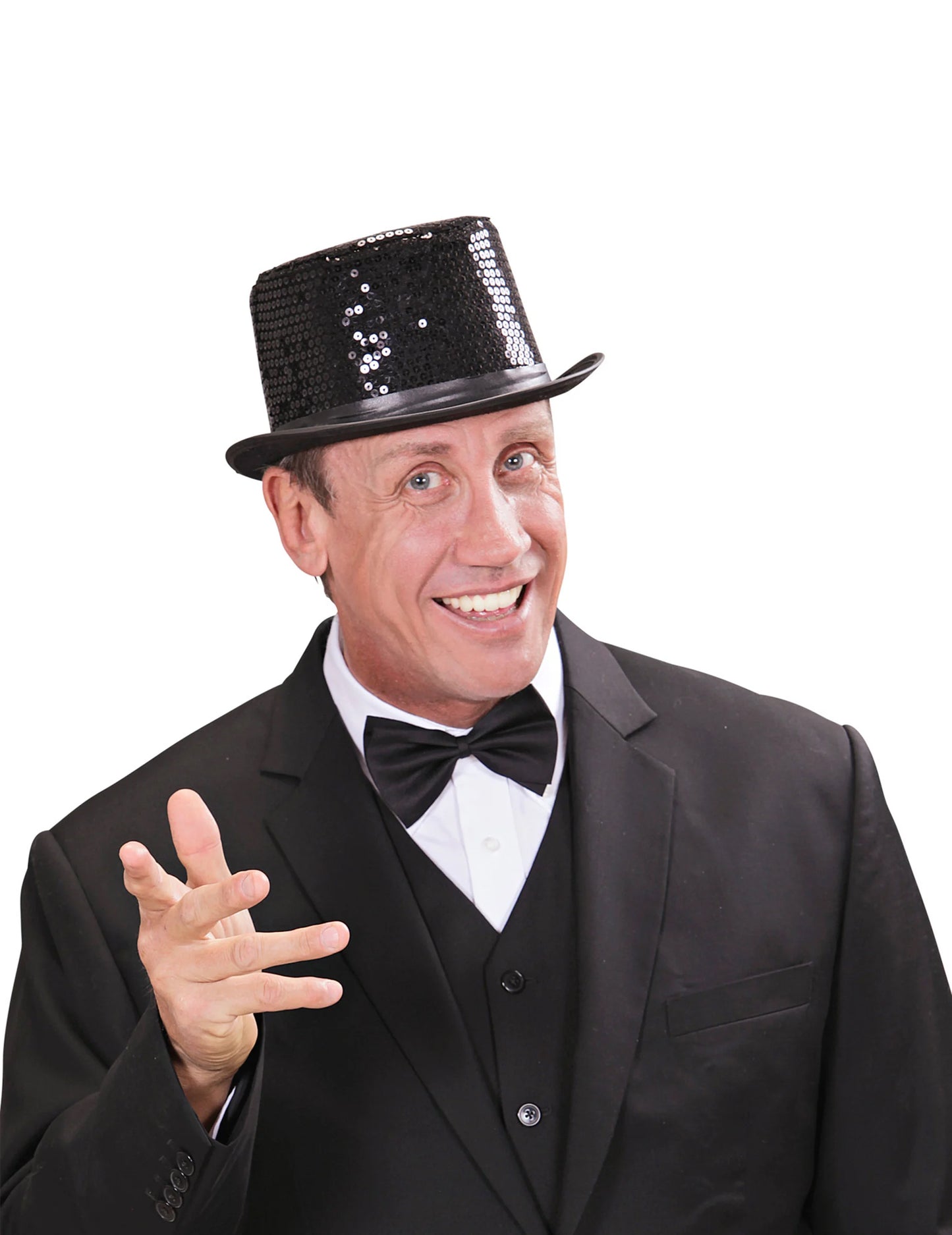 Črni zgornji klobuk z odraslimi črnimi obrisi