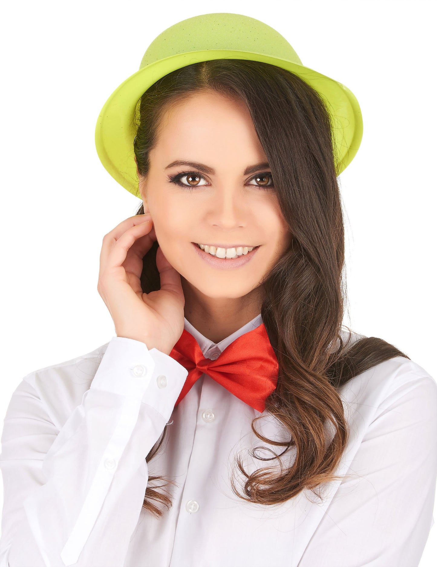Chapeau melon pailleté jaune adulte