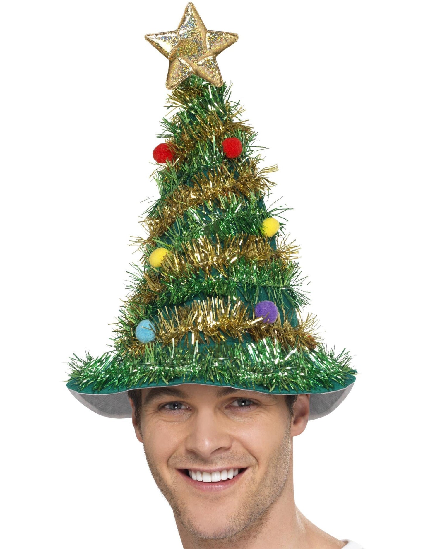 Pogled od blizu na božično kapo v obliki smreke za odrasle