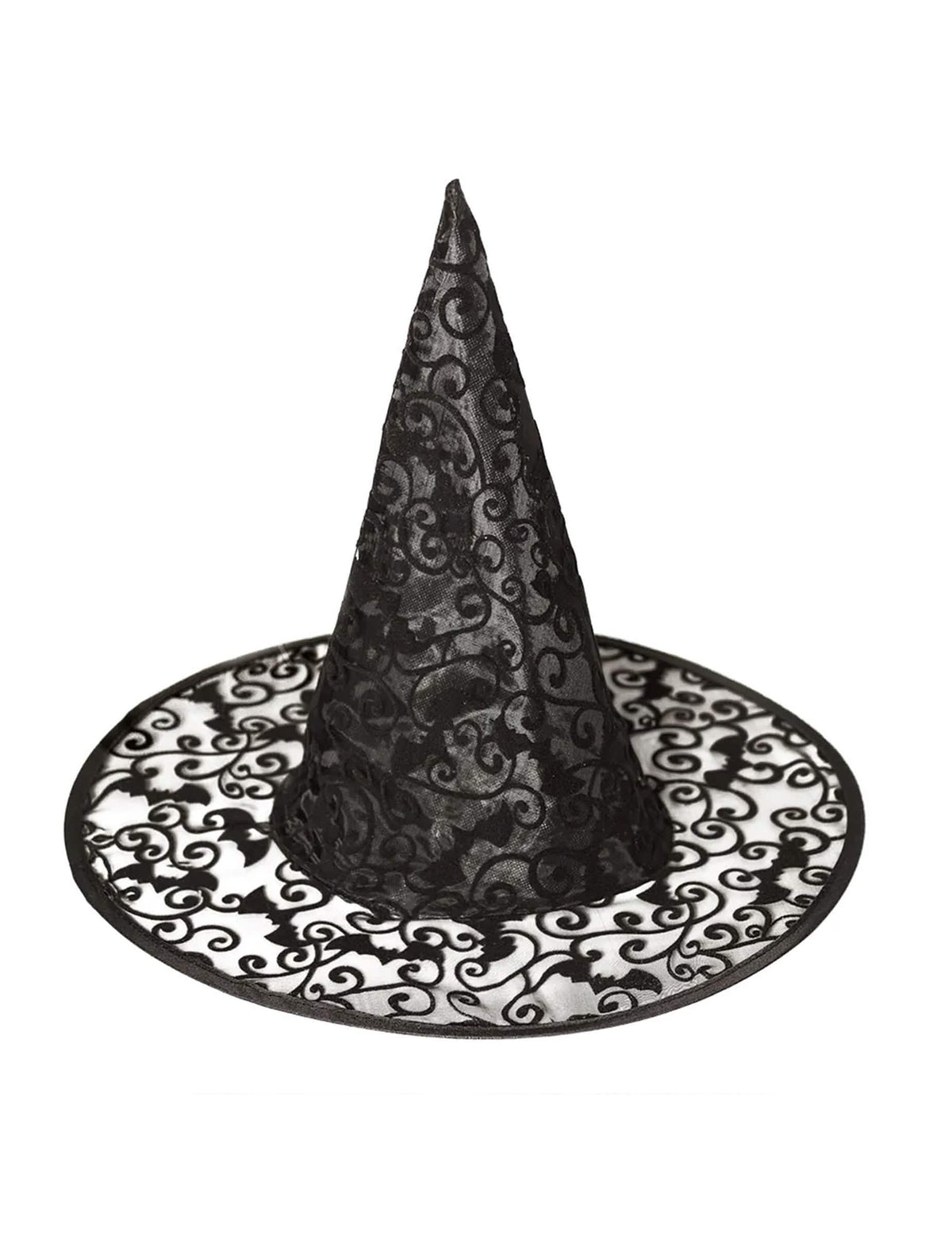 Podrobnosti o čipkastem vzorcu netopirjev na halloween čarovniškem klobuku