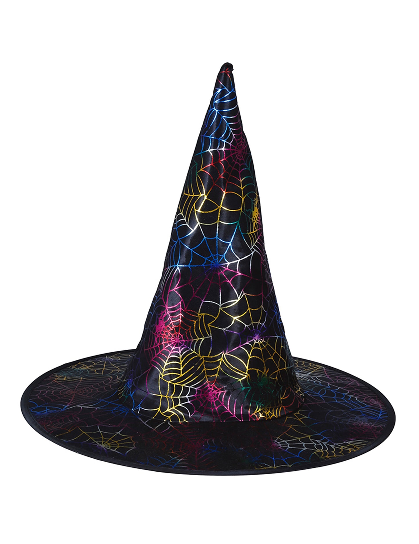 otroški večbarvni čarovniški klobuk iz pajkove mreže