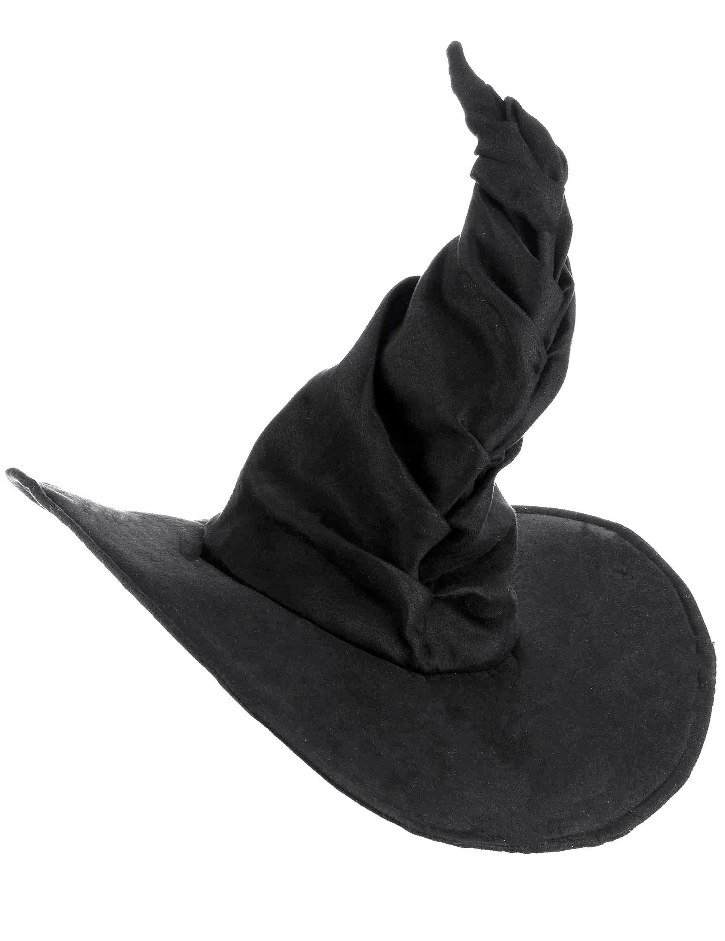 Vue de profil du chapeau de sorcière pour adulte en velours noir