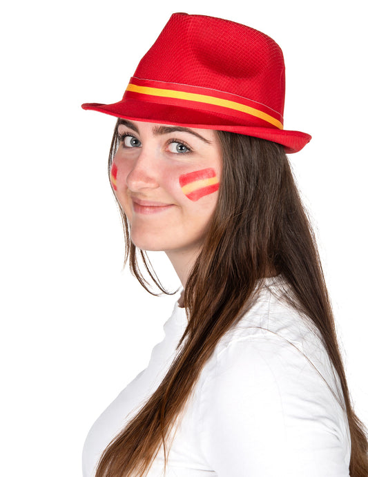 Vue de profil du chapeau supporter Espagne pour adulte