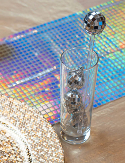 Disco namizni tekač z učinkom iridescentne disco krogle 3 m