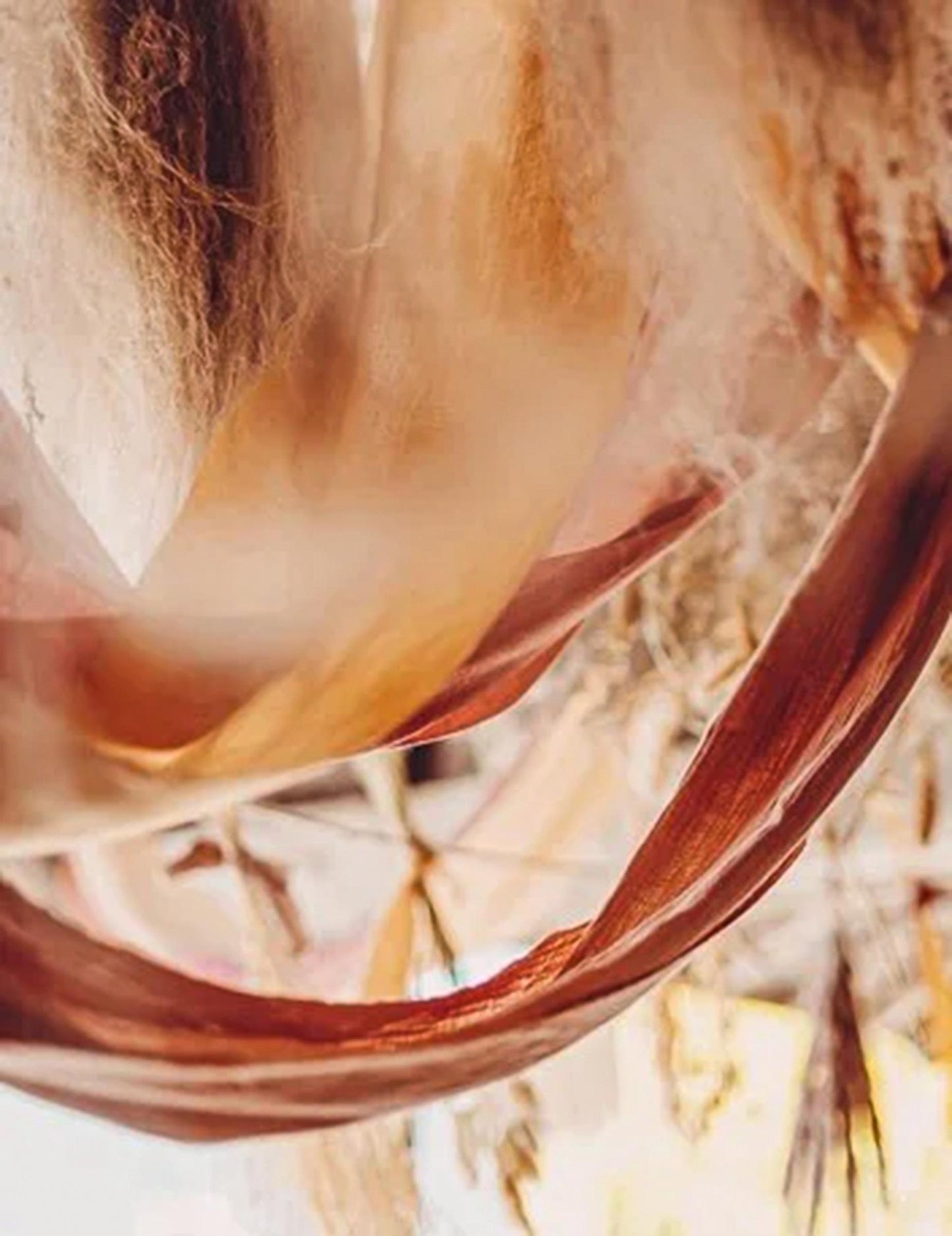 Namizni tekač bombaž gaze terakota stara roza 30 cm x 3 m