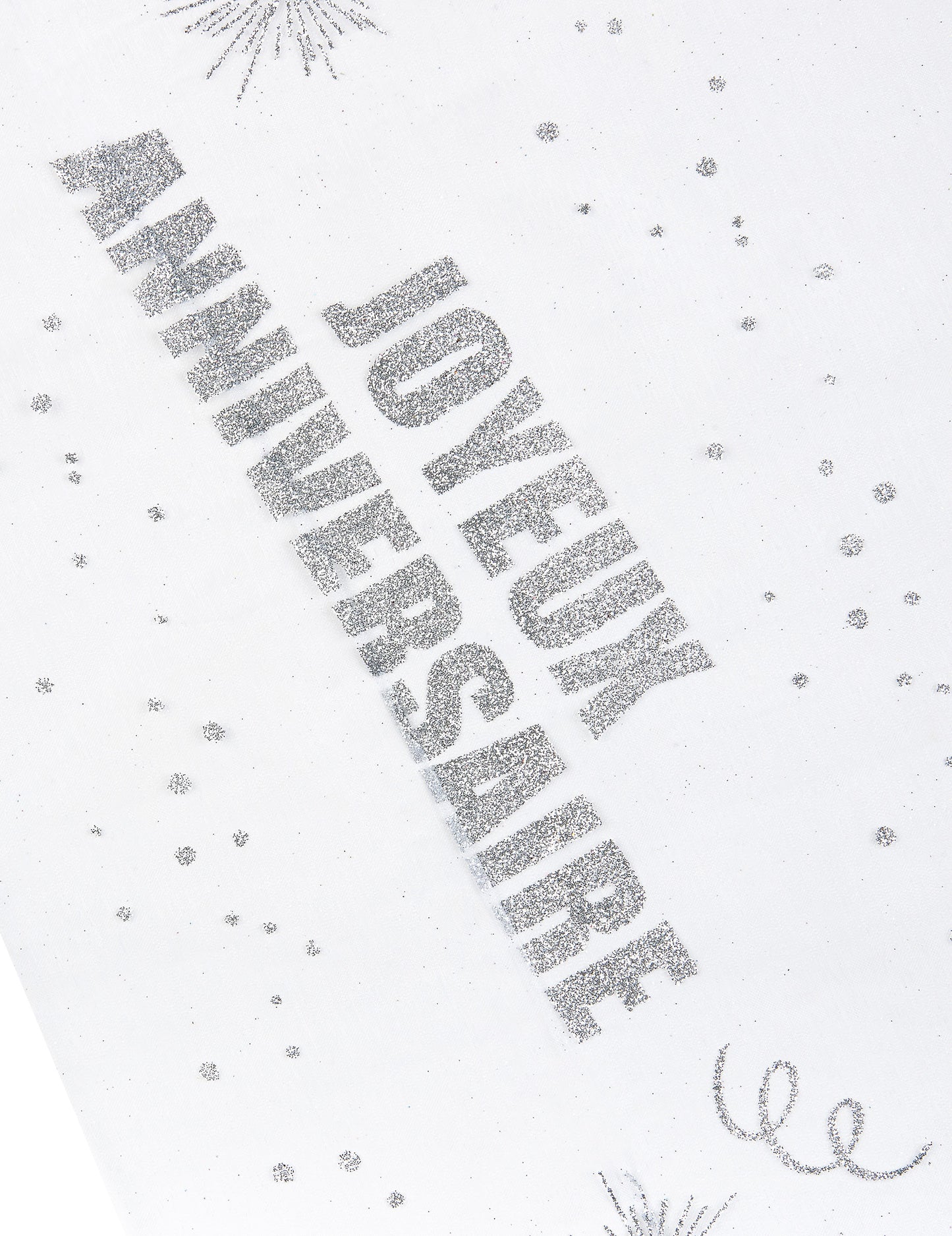 Organza miza vesela rojstni dan srebro 29 cm x 5 m