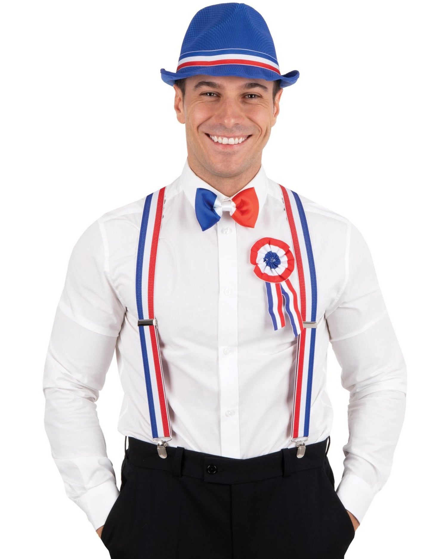 8 x 20 cm Tricolor Fabric Cockade