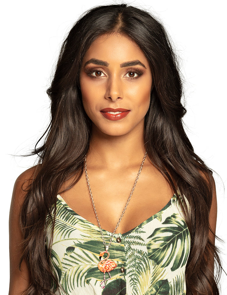 Kovinska ogrlica za odrasle roza plamen