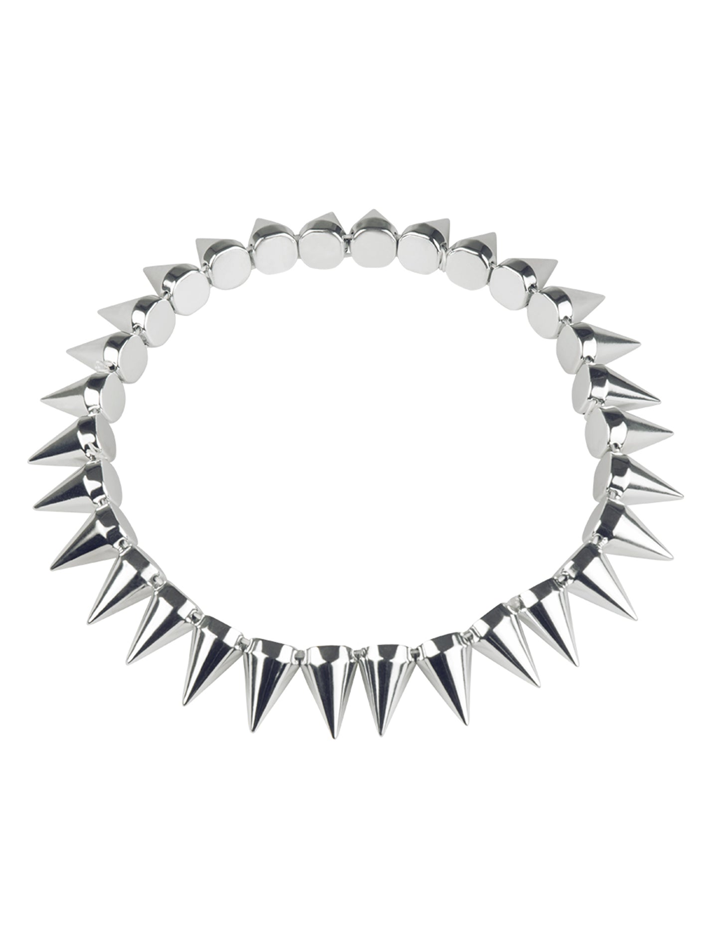 Odrasla srebrna punk ogrlica