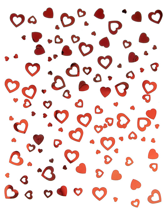 Gros plan sur les motifs des confettis coeurs pour fête