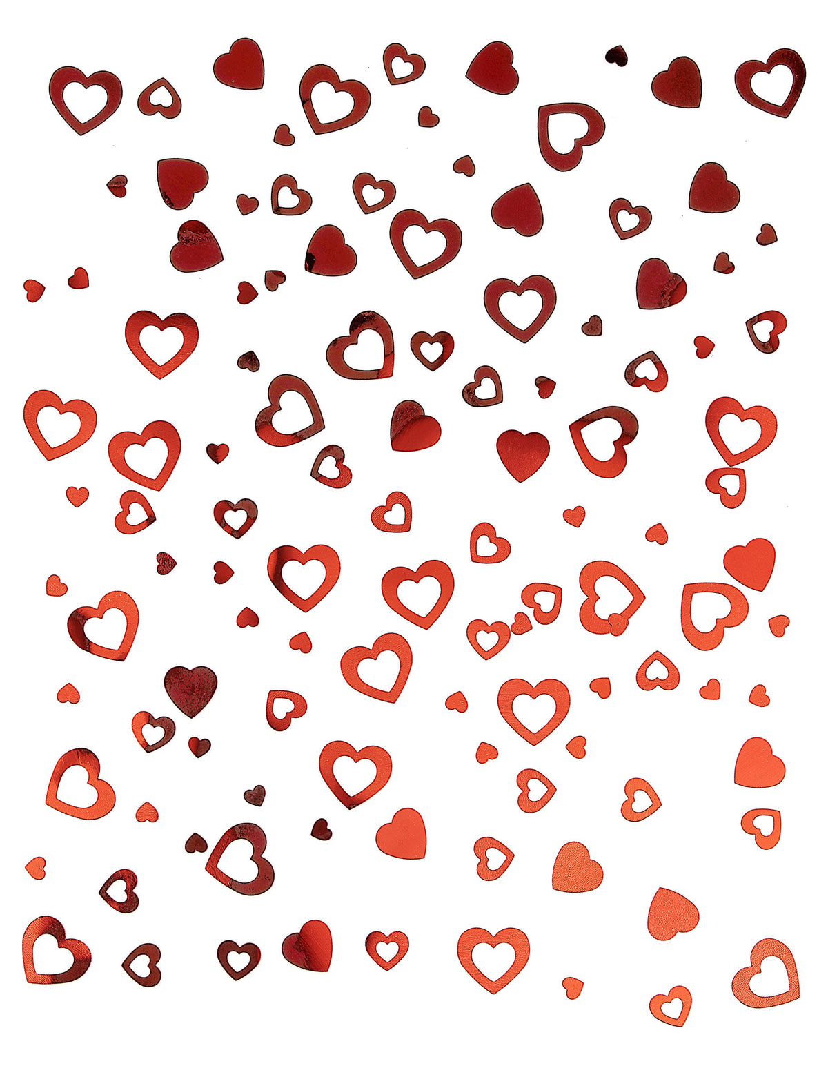 Gros plan sur les motifs des confettis coeurs pour fête