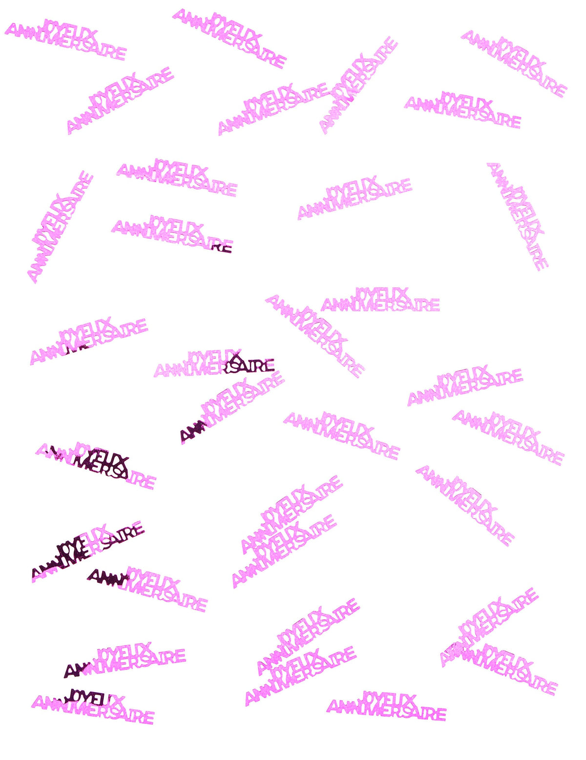 Détail de la répartition des confettis de table Joyeux anniversaire