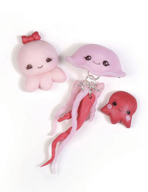 Rumen Fimo® presenetljiv stožec z meduzami 17 x 7 cm komplet za ustvarjalne magnete