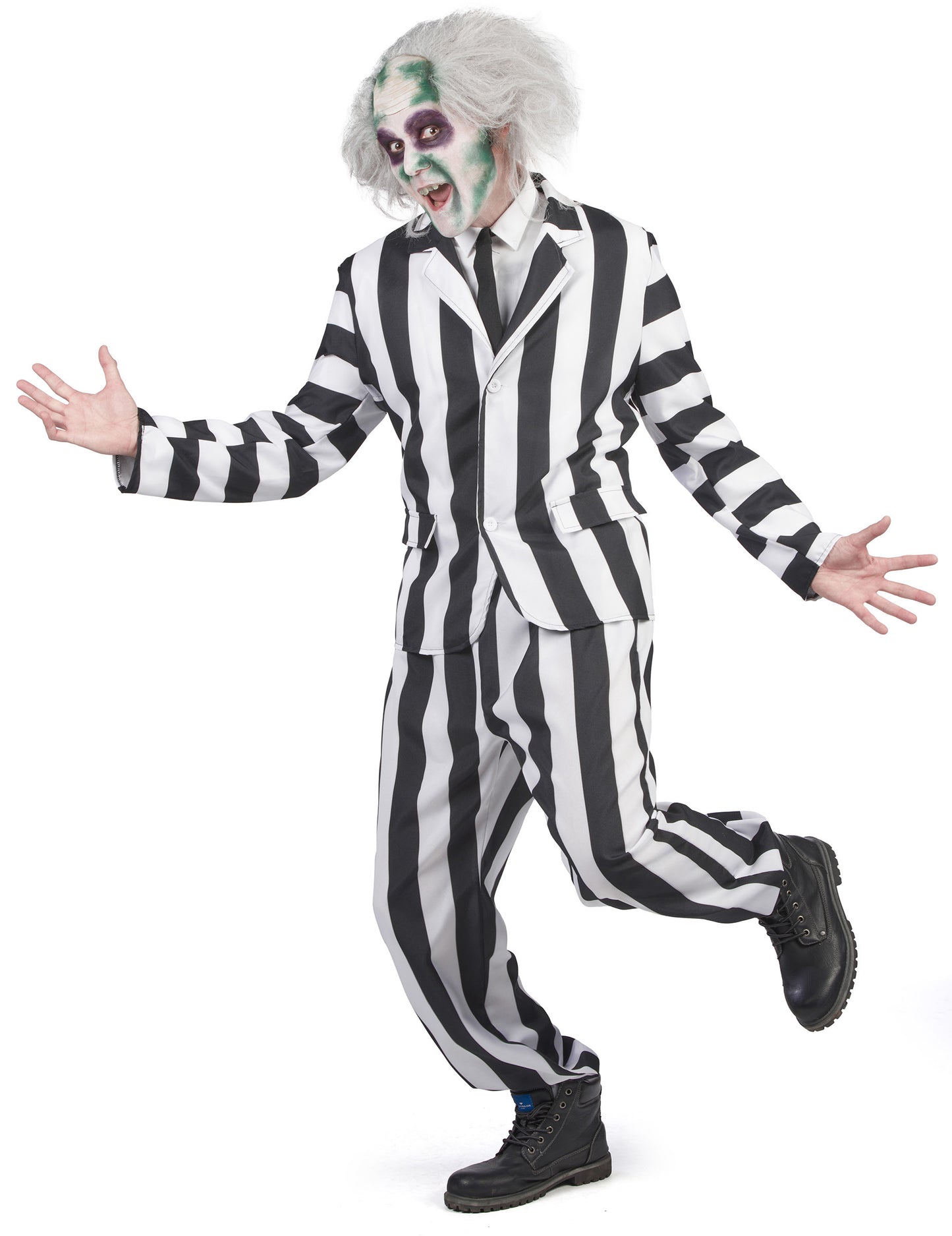 Črno -beli črtasti kostum o odraslih