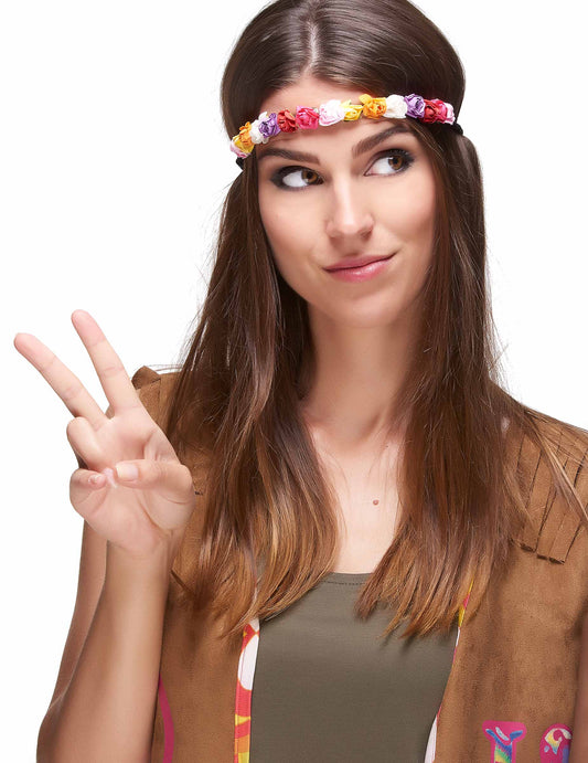 Gros plan sur la couronne de fleurs pour femme