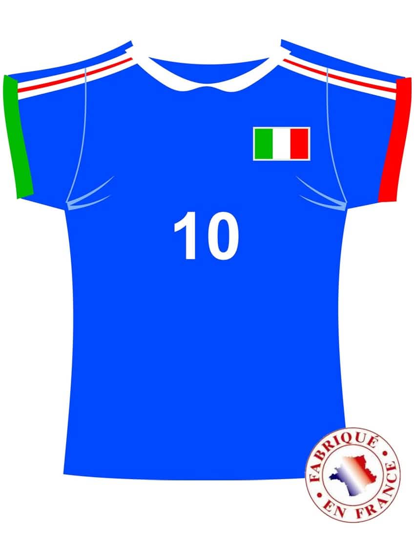 Stenska dekoracija dresa italija za navijač modra s številko 10