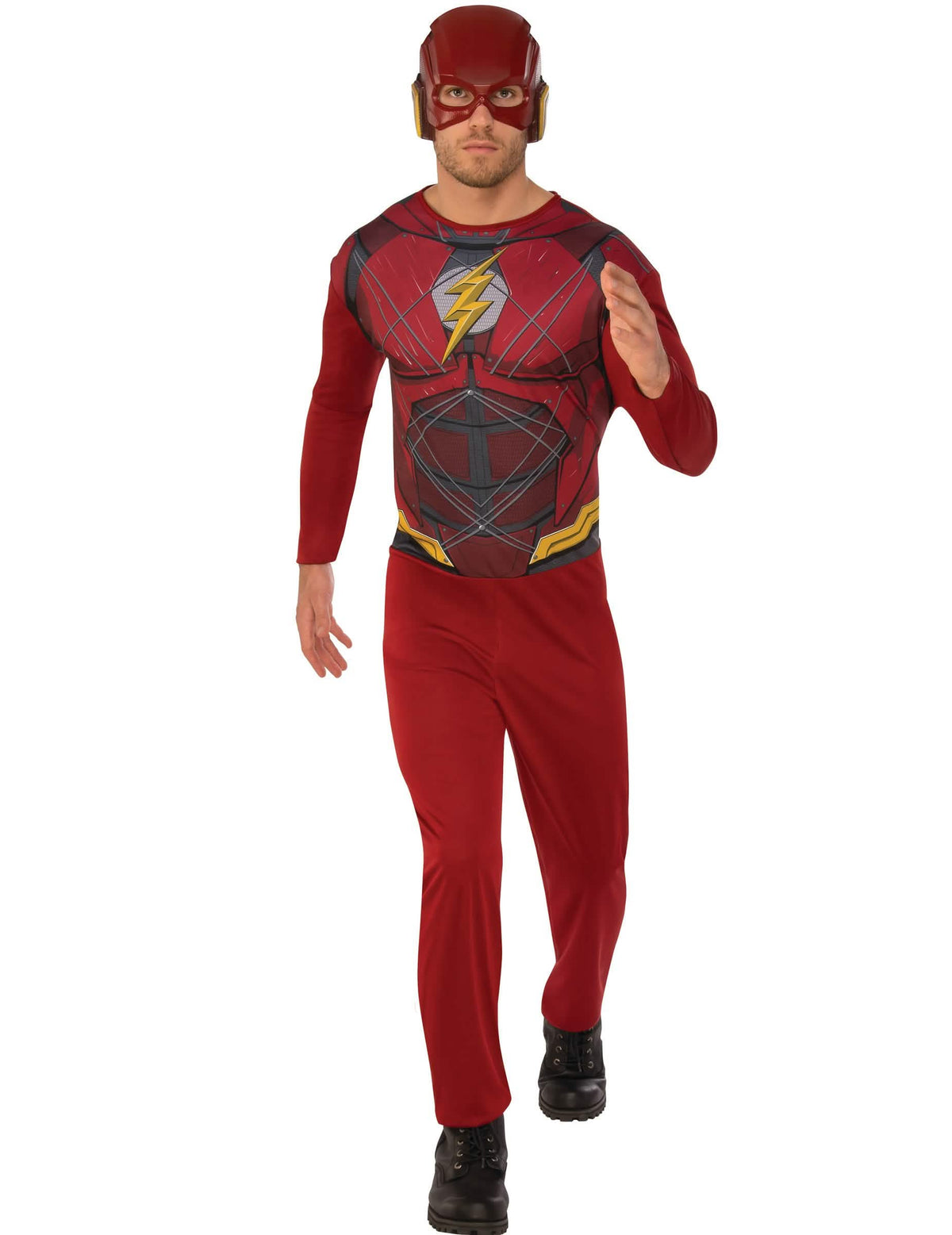 Klasična Flash preobleka za odrasli rdeča z rumena logotipom strele