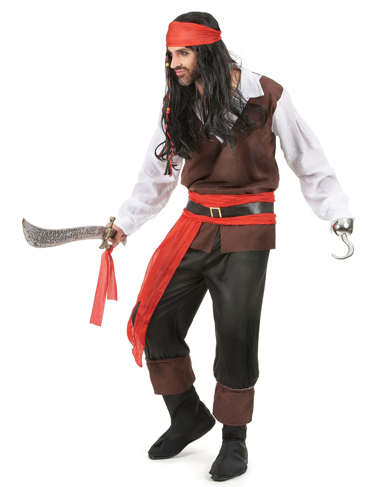 Moške črne hlače piratski kostum