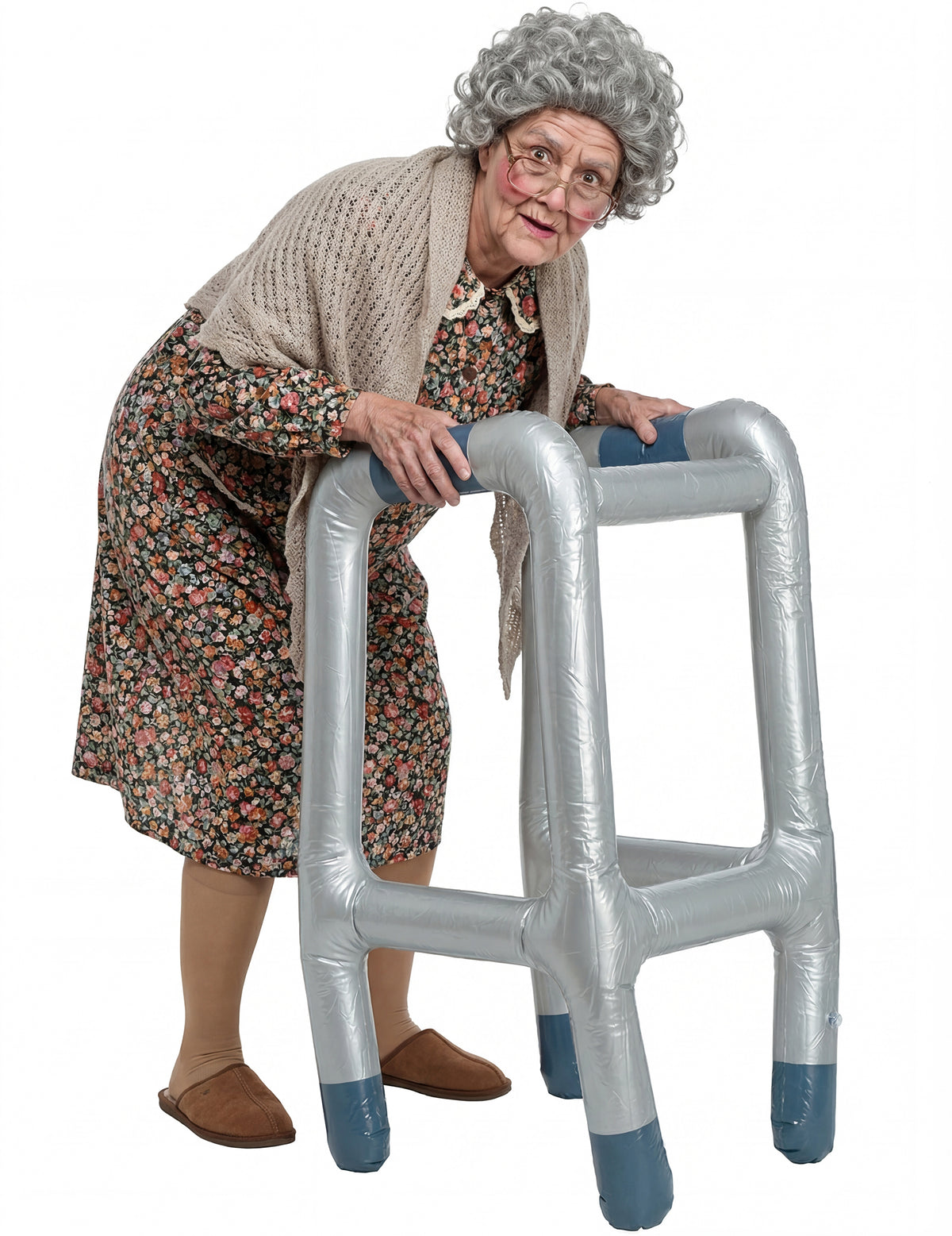 Déambulateur gonflable pour adulte gris argenté