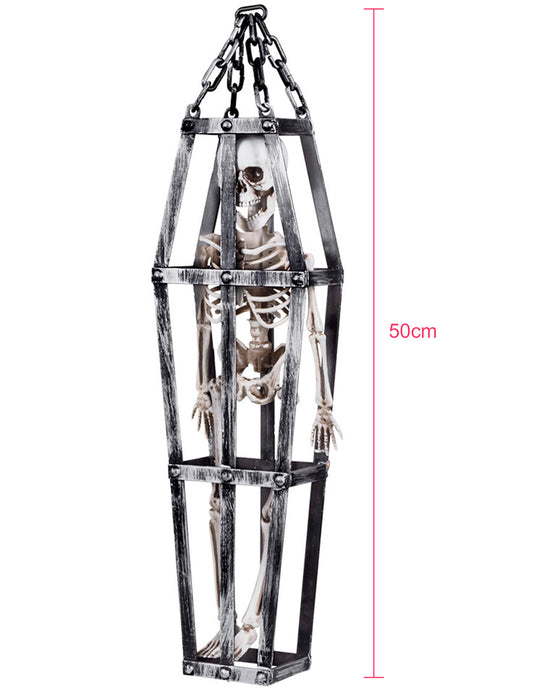 Dimensions de la décoration à suspendre squelette en cage