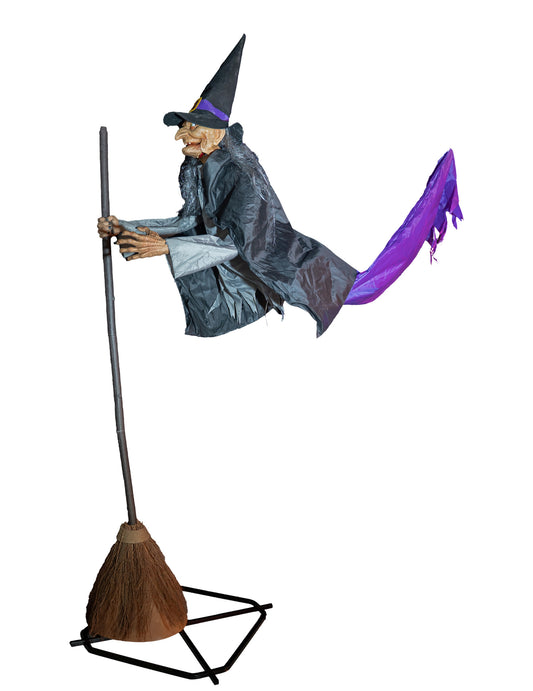 Animirana dekoracija leteča čarovnica 310 cm