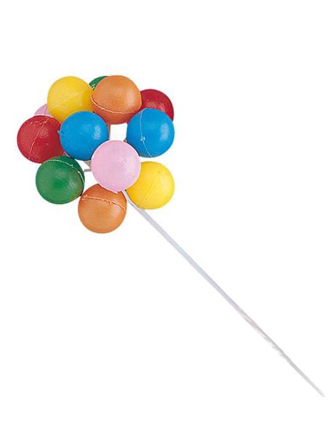 Okrasitev torte: večbarvni baloni na palčki