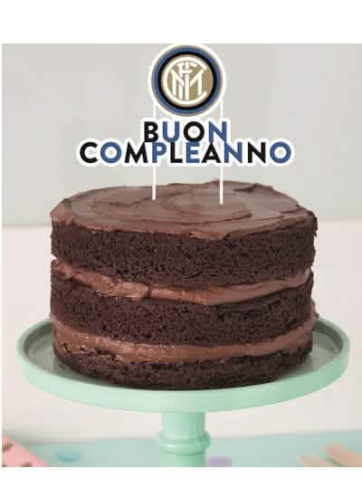 Dekoracija torte Inter Milano za rojstni dan modra in črna